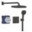 Grohe Precision 250 Cube HP Rear-Fed Concealed Matt Black Thermostatic Shower System