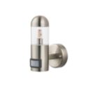 Sigma Outdoor LED Wall Light With PIR Sensor Brushed Stainless Steel 2.3W 200lm