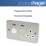 Hager Sollysta WRCC50NBSW 45A 1-Gang 2P+E Cooker Switch & 13A DP Switched Socket Brushed Steel with LED with White Inserts