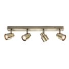 Knightsbridge  Bar 4-Light Quad GU10 Ceiling Spotlight Antique Brass