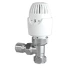 Drayton RT212 15mm x 1/2" White/Chrome Angled Traditional Thermostatic Radiator Valve Head & Body