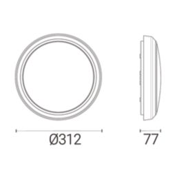 4lite  Indoor Maintained Emergency Round LED Wall/Ceiling Light Graphite 13W 1300lm