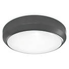 4lite  Indoor Maintained Emergency Round LED Wall/Ceiling Light Graphite 13W 1300lm