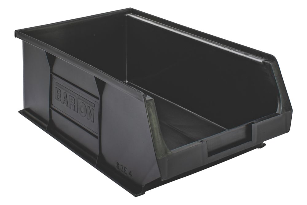 Barton TC4 Semi-Open-Fronted Recycled Storage Containers 9.1Ltr Black ...