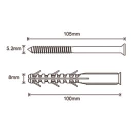 Easyfix  TX Long Expansion Frame Fixings 8mm x 100mm 12 Pack