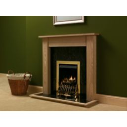 Focal Point Blenheim Brass Rotary Control Inset Gas Multiflue Fire 480mm x 108mm x 585mm