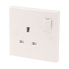 Essentials  13A 1-Gang SP Switched Plug Socket White