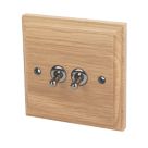 Varilight  10AX 2-Gang 2-Way Toggle Switch  Classic Oak