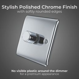 British General Nexus Metal 1-Gang 2-Way LED Dimmer Switch  Polished Chrome