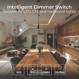 British General Nexus Metal 1-Gang 2-Way LED Dimmer Switch  Polished Chrome