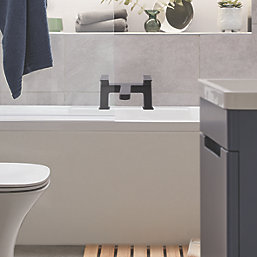 Highlife Bathrooms Fife Deck-Mounted Bath Filler Matt Black