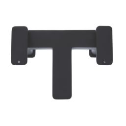 Highlife Bathrooms Fife Matt Black 127mm Deck Mounted Lever 2 Tap Holes Bath Mixer Tap