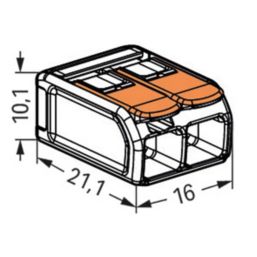 Wago 221-612 41A 2-Way Lever Connectors 50 Pack