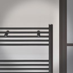 Flomasta 1600mm x 600mm 2783BTU Black Flat  Towel Radiator