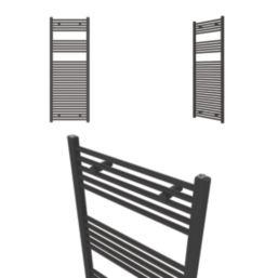 Flomasta 1600mm x 600mm 2783BTU Black Flat  Towel Radiator