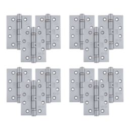 Smith & Locke  Satin Chrome Grade 11 Fire Rated Door Hinges 102mm x 76mm 15 Pack
