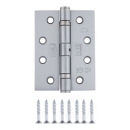 Smith & Locke  Satin Chrome Grade 11 Fire Rated Door Hinges 102mm x 76mm 15 Pack