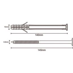 Easyfix  TX Short Expansion Frame Fixings 10mm x 140mm 40 Pack