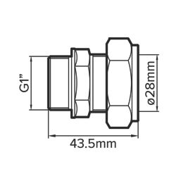 Flomasta  Brass Compression Adapting Male Coupler 28mm x 1"