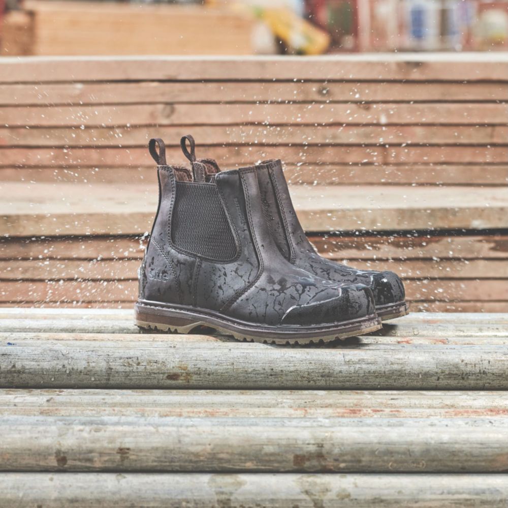 Site Prairie Size 11 Brown Water Resistant Steel Toe Cap Safety Dealer Boots Screwfix