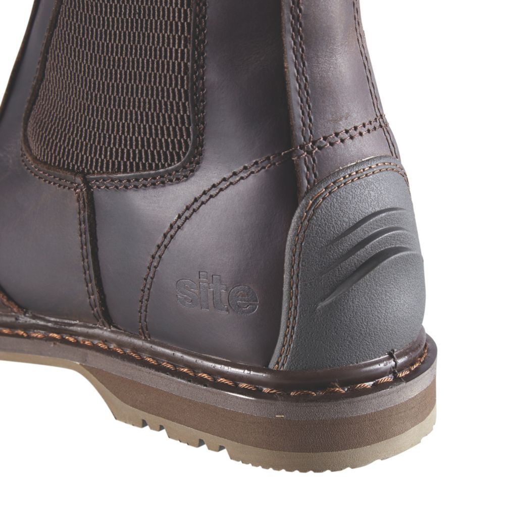 Site Prairie Size 11 Brown Water Resistant Steel Toe Cap Safety Dealer Boots Screwfix