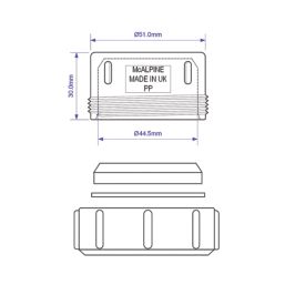 McAlpine T23U Multifit Blanking Plug White 40mm