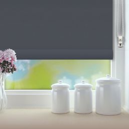 Renaissance Roller Blackout Thermal Blind Slate Grey 150cm x 160cm Drop