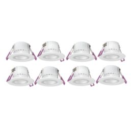 Robus Ultimum Express Flat Fixed  Fire Rated LED Downlights White 4/5.8W 540/750lm 8 Pack