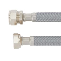 Flomasta Straight Flexible Compression Hose 15mm x 1/2" x 150mm