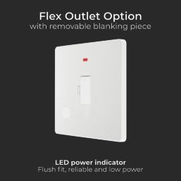 British General Evolve 13A Unswitched Fused Spur with LED Pearlescent White with White Inserts