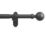 Rothley Matt Black Extendable Curtain Pole w/ Orb Finials 28mm x 71-120cm