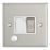 Contactum iConic 13A Switched Fused Spur & Flex Outlet  Brushed Steel with White Inserts
