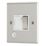 Contactum iConic 13A Switched Fused Spur & Flex Outlet  Brushed Steel with White Inserts