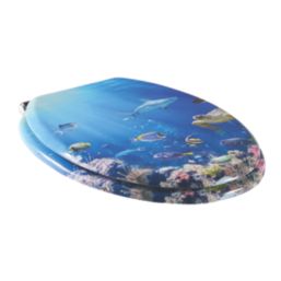 Pilica Soft-Close Toilet Seat Moulded Wood Sea
