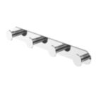 Swirl Caldew Bathroom 4-Hook Rail Chrome