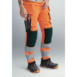 Snickers 6243 Hi-Vis Work Trousers Orange 31" W 32" L