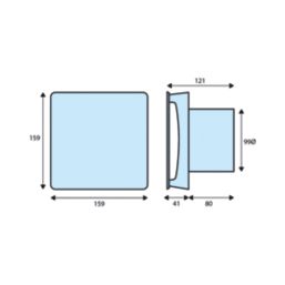 Manrose CSF100T 100mm (4") Axial Bathroom Extractor Fan with Timer White 240V
