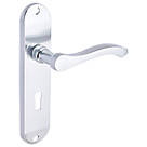 Smith & Locke Frome Fire Rated Lever Lock Door Handles Pair Satin Chrome