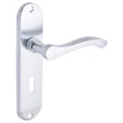 Smith & Locke Frome Fire Rated Lever Lock Door Handles Pair Satin Chrome