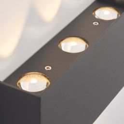 LAP  Outdoor LED Up & Down Tri Light Textured Black 7.5W 550lm