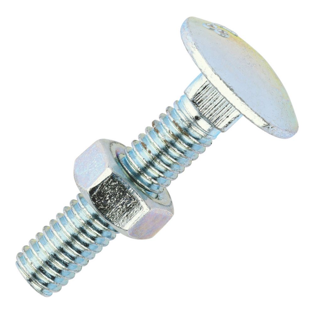 Timco Carriage Bolts Carbon Steel ZincPlated M6 x 30mm 200 Pack Screwfix