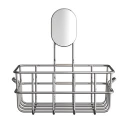 Swirl Caldew 1-Tier Bathroom Shower Basket Chrome