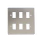 Varilight PowerGrid 6-Module Grid Faceplate Brushed Steel