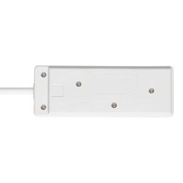 Essentials 13A 2-Gang Unswitched  Extension Lead White 2m