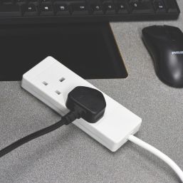 Essentials 13A 2-Gang Unswitched  Extension Lead White 2m