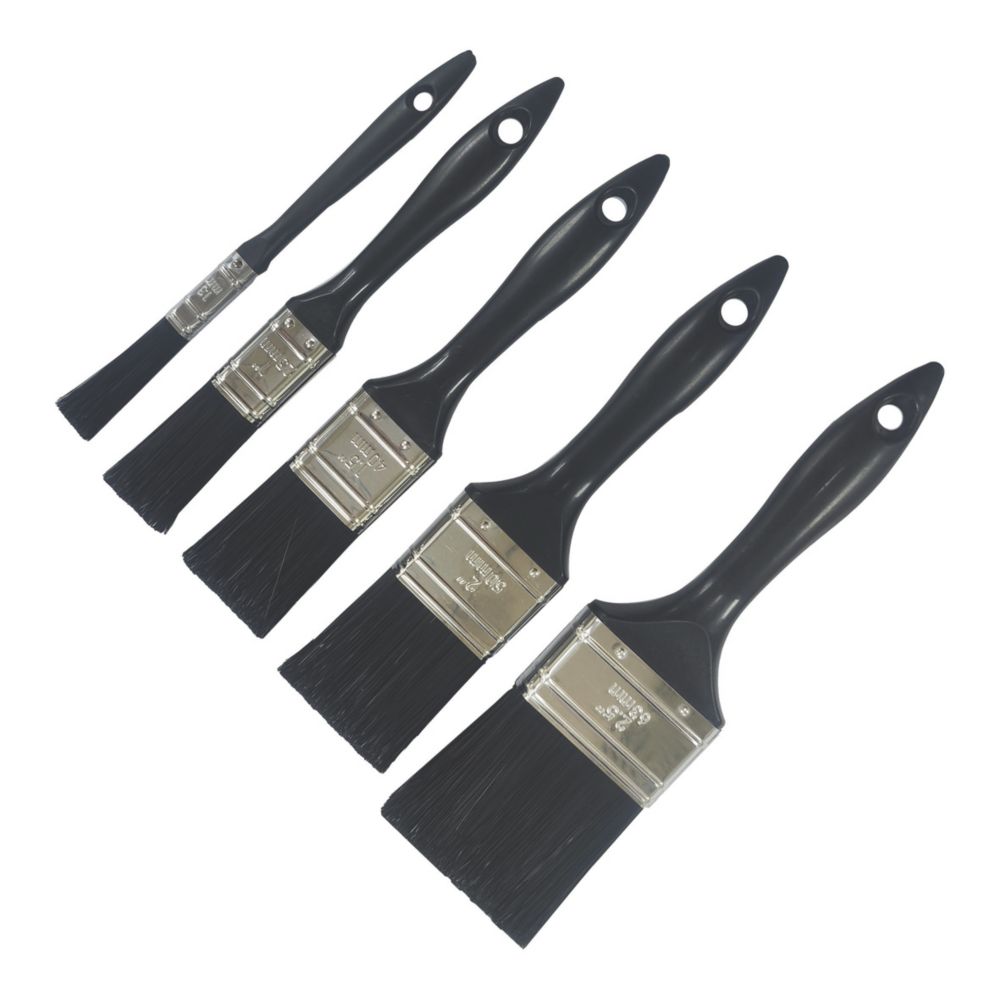 Fortress Flat Paint Brush 5 Piece Set Screwfix