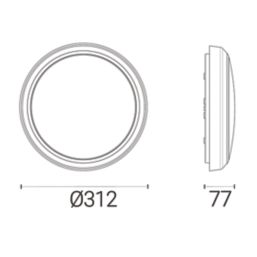 4lite  LED Wall/Ceiling Light with Microwave Sensor Graphite 13W 1300lm