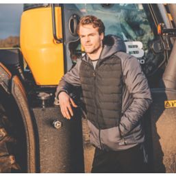 JCB D+22  Lightweight Padded Jacket with Geo Therm Technology Grey / Black Medium 44" Chest