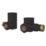 ETAL Swelt 15mm x 1/2" Satin Black Corner Designer Manual Radiator Valve Head & Body  2 Pack