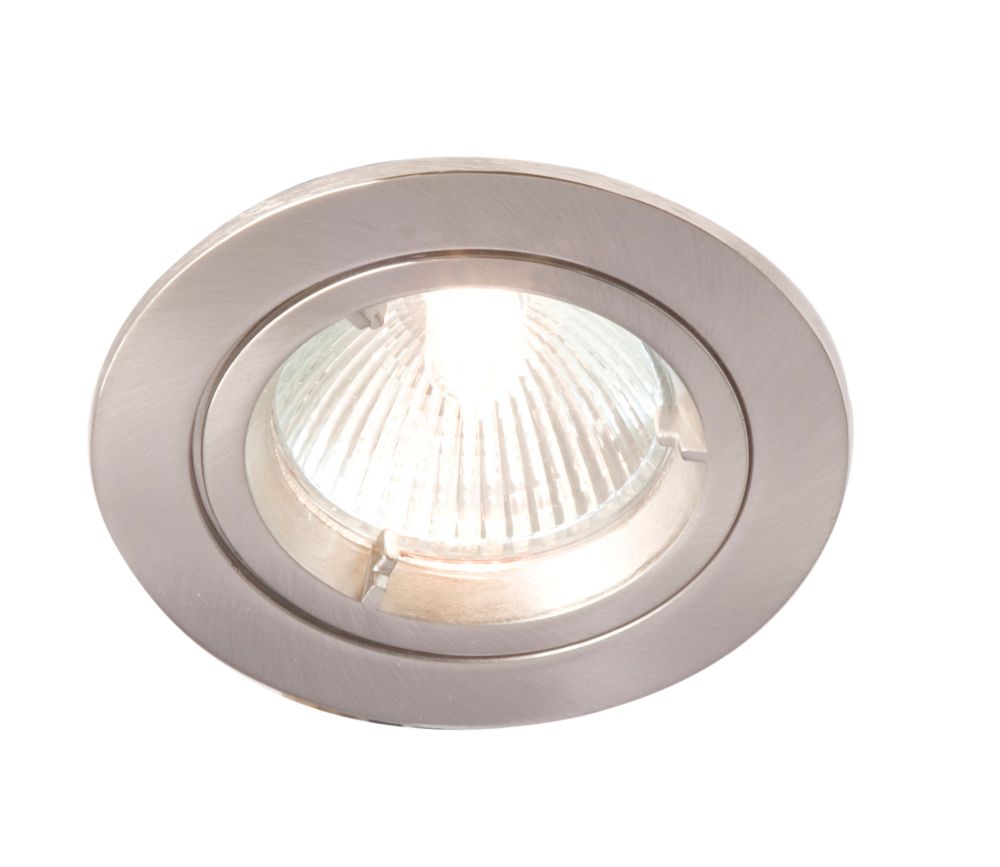 Robus Fixed Downlight Brushed Chrome - Screwfix